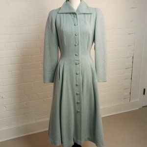 vintage light blue wool coat size 6